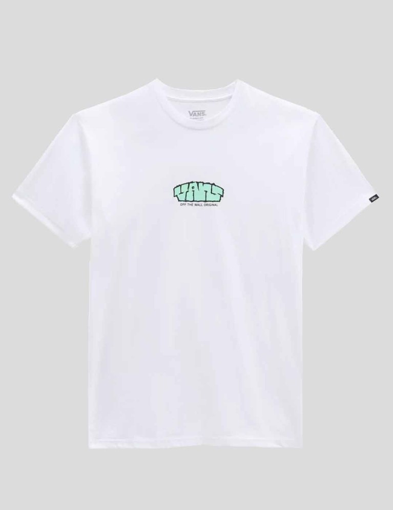 V T-shirt bloccata logo tee bianco